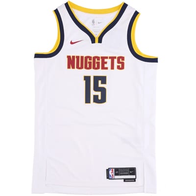 Basketbaltanktop voor heren Nba Dri-fit Swingman Jersey No Association Edition 2022/23 nr. 15 Nikola Jokic Dennug Wit