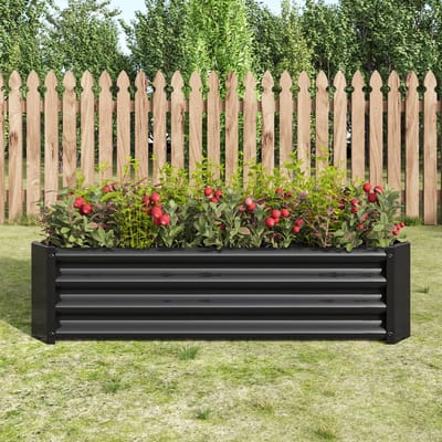 Hochbeet- Metalen Tuinbed - Roestbestendig - Stalen Plantenbak - Zonder Bodem - Voor Groenten, Kruiden & Bloemen - Anthraciet
