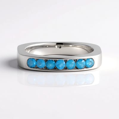 Cavill - Ronde Apatiet Ring 0.48 ct - 925 Sterling Zilver & 18K Goud Verguld - Verstelbare Brazilliaanse Stijl - Neon Blauw - Modieuze Sieraden