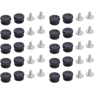 20 Sets Schoen veter Klinknagels 9x5mm Oogjes Knoppen 2.5x5.5mm Gekruiste Schroeven Schoen veter Sluiting Set Zwart