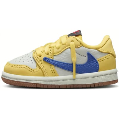 Travis Scott x Air Jordan 1 Retro Low OG SP TD Canary Baby Sneakers Geel Racer-Blauw Lichtzilver DZ5908-700 25