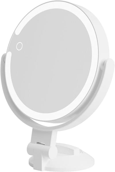 Ronde spiegel - Vergrotende spiegel - Make-up aanbrengen - Dubbelzijdig 10x vergroting - 25 cm - Wit