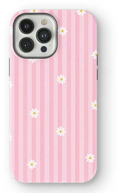 DripCase Hoesje geschikt voor iPhone 13 Pro Max | Happy Stripes Motief | Magnetisch Opladen | 2-in-1 Ontwerp | Vrolijke Backcover geschikt voor iPhone 13 Pro Max Daisy Blush