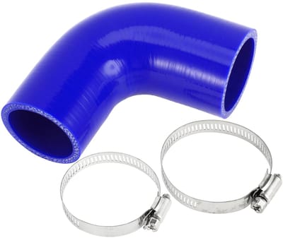 Dailygoods- Koelslang Silicone - 90 Graden - Binnendiameter 45mm/51mm - Meerlaags Geweven - Blauw - Bestand tegen hoge temperaturen - Siliconenslang