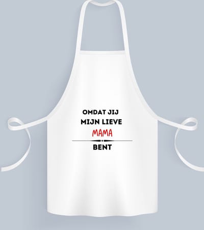 Akyol - omdat jij mijn lieve mama bent Keukenschort - Mama - lieve moeder - moeder cadeautjes - moederdag - verjaardag - geschenk - kado - 82 bij 71 cm