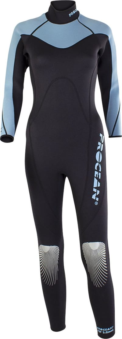 Dames wetsuit 3mm zwart/blauw S