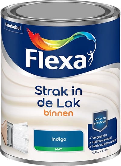 Flexa - Strak In De Lak Binnenlak Mat - Indigo - Mengverf - 750 Ml