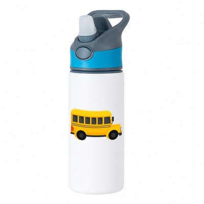 Hacebo® - Bussen waterfles met rietje blauw - Auto - Buschauffeurs - Schoolbus - buschauffeuse - water fles - 650ML