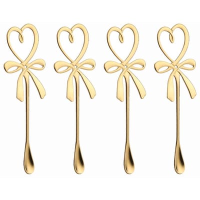 4 stuks/lot Koffielepel Creatief 304 Roestvrij Staal Gouden Bloemlepel Ins Schattige Hangende Kop Kleine Roerlepel Met Souvenir