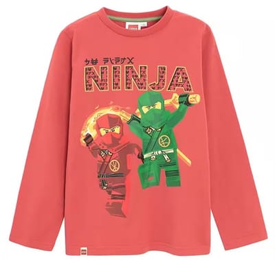Lego Be Ninja Red Ninjago kinder-t-shirt met lange mouwen, top 3 jaar / 98 cm