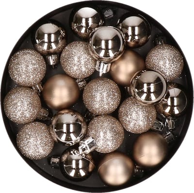 Cosy & Trendy Kerstballen - 20x stuks - champagne - kunststof - Mat/glans/glitter - Onbreekbare plastic kerstballen - Kerstversiering