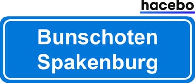 Hacebo - Plaatsnaam Sticker - 29x10 CM - Bunschoten Spakenburg sticker - Verkeersborden sticker - grappige cadeaus - Bunschoten Spakenburg
