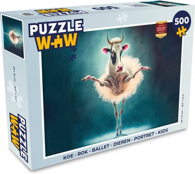 Puzzel Koe - Rok - Ballet - Dieren - Portret - Kids - Legpuzzel - Puzzel 500 stukjes