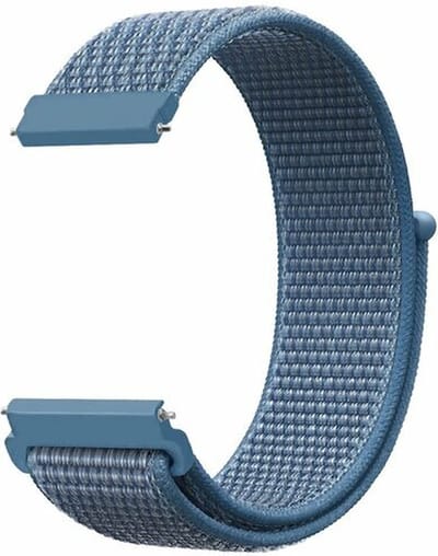 By Qubix - Geschikt voor Garmin bandje - Geschikt voor Garmin Vivomove 3 / HR / Luxe / Sport / Style / Trend - Sport Loop nylon bandje - Denim blauw - Smartwatch bandje 20mm