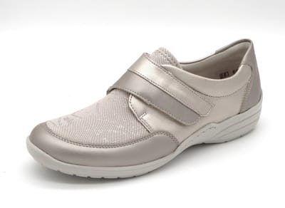 Remonte Dames Klittenbandschoen - R7600-93 Lichtbeige -Wijdte H - Maat 41