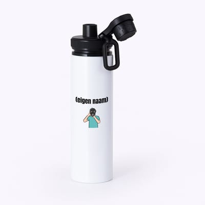 Hacebo® - fotograaf man met eigen naam waterfles met draaidop zwart - Fotograaf - fotografen - leuk cadeau voor iemand die houd van foto's maken - cadeau - kado - water fles - 850ML