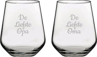 Gegraveerde Drinkglas 42,5cl De Liefste Opa-De Liefste Oma