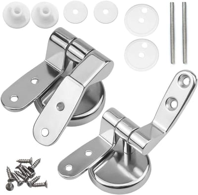 2 Stuks - Universele Scharnieren Voor Toiletbril - Bevestigingsset Toiletbrilinstallatie - Vervangende Scharnieren Voor Wc-Bril - Scharnier Vervangset - Metaal - Eenvoudig Te Installeren