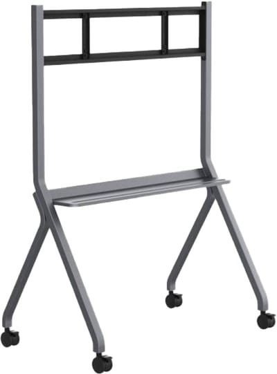 Synetech SY35 - verrijdbare interactieve schermstandaard (max 86 inch) met vergrendelsysteem en handige legplank voor accessoires, L1150 x B660 x H1784, maximaal draagvermogen 180kg