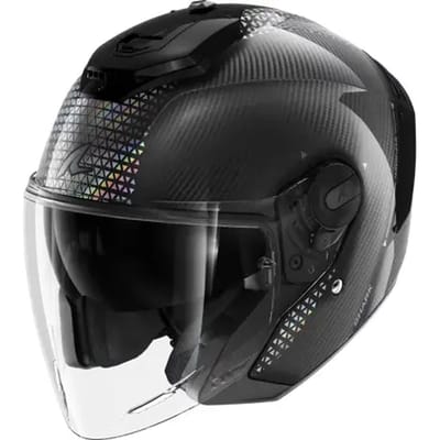 Shark RS Jet Carbon Ikonik Zwart Zilver Jethelm - Helm