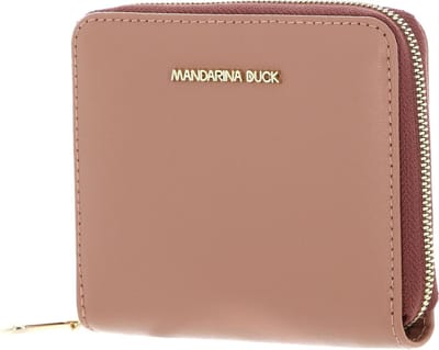 MANDARINA DUCK Leren Portemonnee Luna Zip Wallet Desert Sand Oud roze