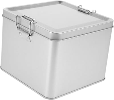 Vierkante metalen opbergdoos met deksel voor thee en snacks - Duurzame tinnen container voor voedselopslag
