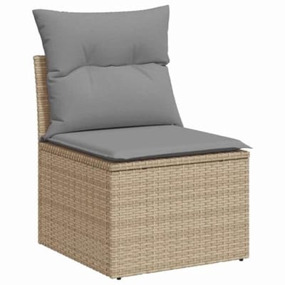 Lounge Tuinbank zonder Armleuning met Kussens van Poly Rattan - Buitenmeubelen