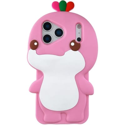 Grappige 3D Cartoon Greater Bay Chicks Zachte Siliconen Telefoonhoes Schokbestendige Cover Voor iPhone 17 16 Plus 15 14 13 12 Pro Max iPhone 16 roze