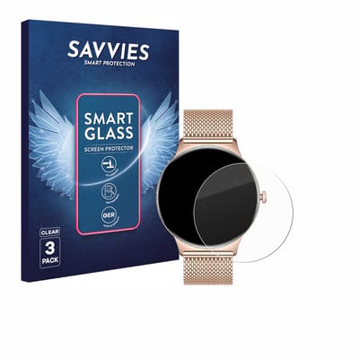 3 Stuks Savvies Screenprotector - geschikt voor LIGE FV12 1.43" - beschermfolie glas transparant