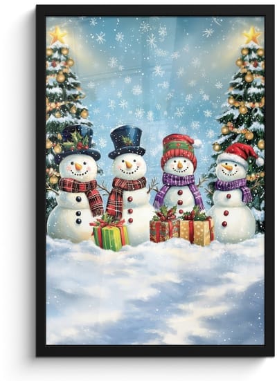 Poster in lijst - Fotolijst 40x60 cm - Posters - Vrolijk - Sneeuw - Kleurrijk - Posterlijst zwart - Decoratie - Wanddecoratie woonkamer - Muurdecoratie slaapkamer