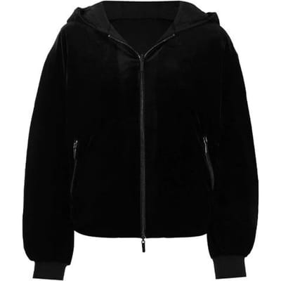 Armani Exchange Effen Kleur Rits Capuchon Zak Lange Mouwen Jas Damesjassen Zwart 6KYB29-YN1BZ-1200 XS black