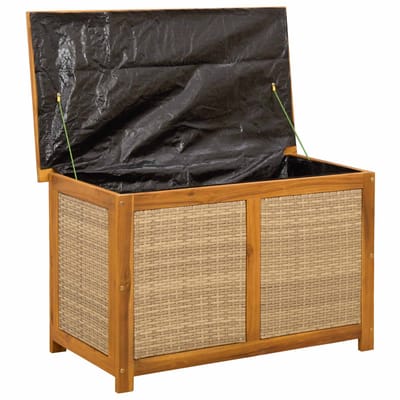 vidaXL - Tuinopslagdoos - 141 - L - Massief - Acacia - Hout - 90 - x - 50 - x - 56 - cm - Beige
