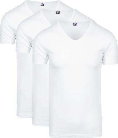 Alan Red Oklahoma T-shirt Stretch Wit (3pack) - Maat S - Heren - Basic T-shirt