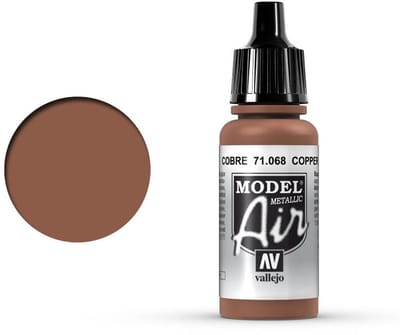 Vallejo Hobbyverf Acrylverf - 71068 Model Air Copper - Metallic - Acryl Verf flesje - 17 ml