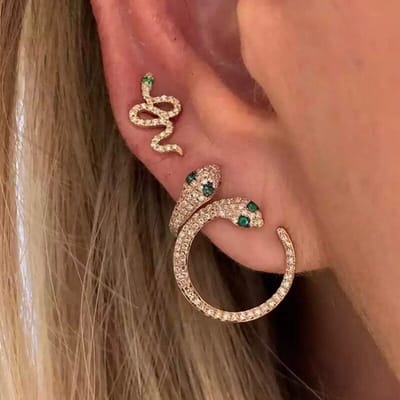 Oorringen Slang Hoop 18K Vergulde Oorbellen