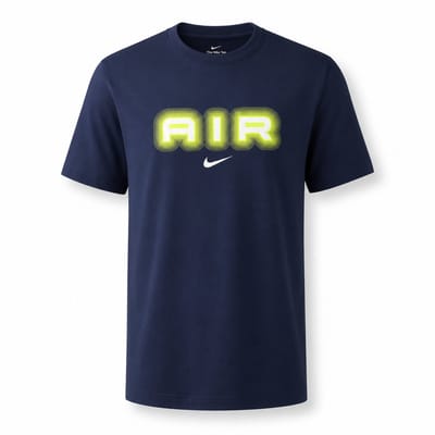 Nike Air Graphic T-Shirt - T-shirt - S - Midnight Navy/Volt / Donkerblauw Geel - Nike Air - Lifestyle