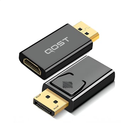 Qost - DisplayPort naar HDMI adapter - Zwart - 4K 1080P - DP to HDMI - 4K / 30Hz - Gold Plated