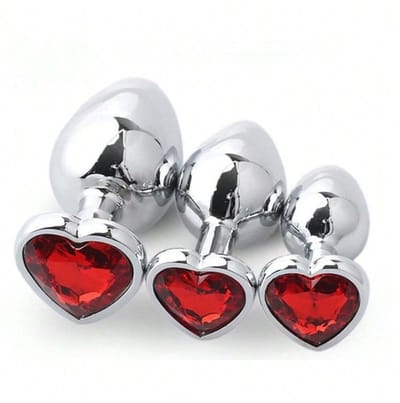 Metalen Buttplugs voor mannen en vrouwen - Buttplug Set 3-Delig - Anal & Butt Plug - Rood