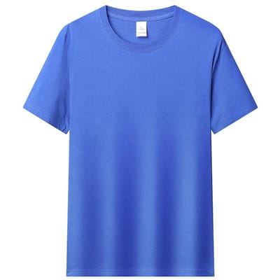 Zomer heren T-shirt puur katoen effen kleur casual ronde hals top ademend los dun T-shirt korte mouwen paar XL