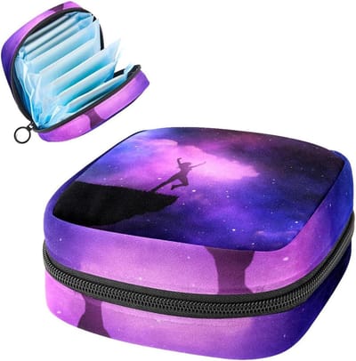 Maandverband Opbergtas - Cosmetische tas - Hygiëne Organiseren - Zachte pluche stof - 17x17x12 cm - Meerkleurig