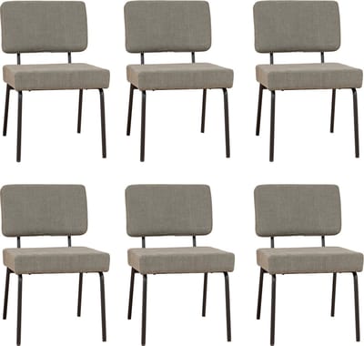 Bronx71® Scandinavische eetkamerstoel Espen groen gerecyclede stof - Eetkamerstoelen set van 6 - stoel