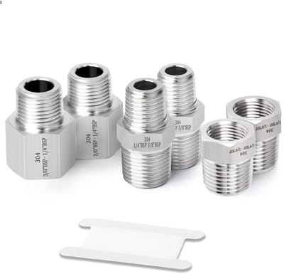 Dailygoods - 3/8" x 1/4" - Pijp Fitting - Hex Sokkel - Reducer Adapter - Hoogwaardige Verbinding - Ideaal voor Professioneel Gebruik - 6 S...