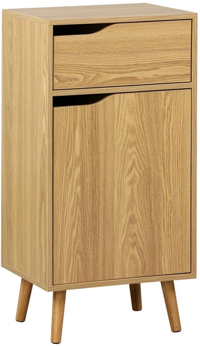 sweeek - Vintage badkamerkast met houtdecor 1 lade 1 deur - nepal
