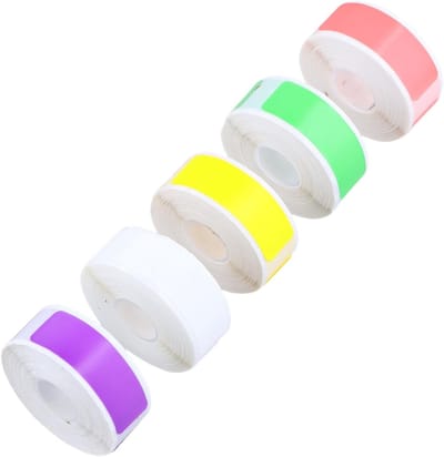 Zelfklevende thermo-etiketten 12 x 40 mm, 5 rollen met 160 etiketten per rol, ideaal voor kantoortoepassingen, verzendlabel en doe-het-zelf projecten
