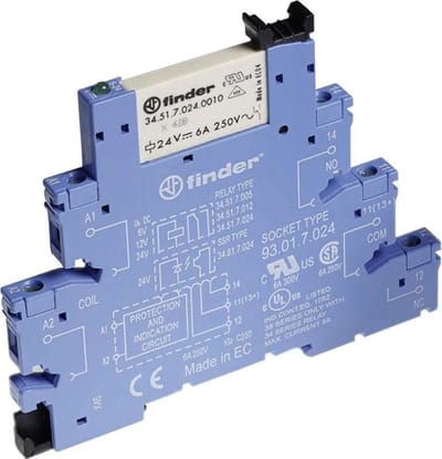 Finder 38.51.0.012.5060 Relaismodule Nominale spanning: 12 V/DC, 12 V/AC Schakelstroom (max.): 6 A 1x wisselcontact 1 s