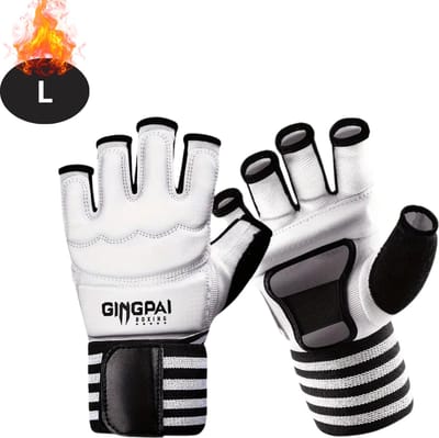 Nivard MMA Handschoenen - Gloves - Sparring Handschoenen - Heren - Dames - Grappling - Bokshandschoenen - Vecht Handschoenen - Wit - L