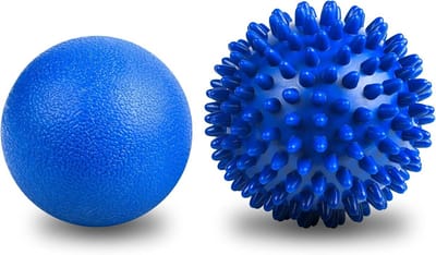 Famanu Stekelige massagekogelset, 2-pak massagekogels voor fysiotherapie, harde lacrossebal en stekelige massagebal voor myofasciale afgifte en triggerpunt diepe weefselmassage