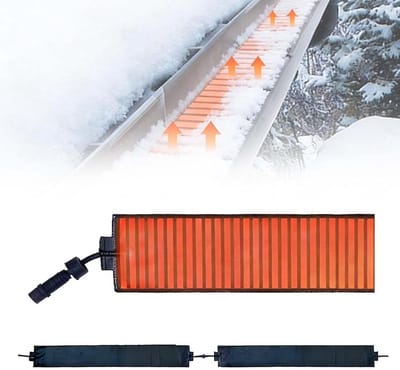 Verwarmde Goot Matten - Dak Ontdooiingsmatten - Sneeuw Smelten - Zelf Installatie - 12x180cm tot 12x760cm - Zwart