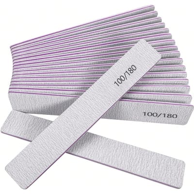 25 STUKS Professionele Nagelknipper, 180/100 Nagelknipper Voor Natuurlijke Nagels, Dubbelzijdige Wasbare Fijne Nagelknipper Voor Thuis En Salon Gebruik. 25pcs