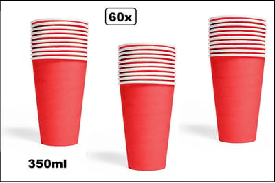 60x Mega beker rood karton 350ml - Drinken drank limonade